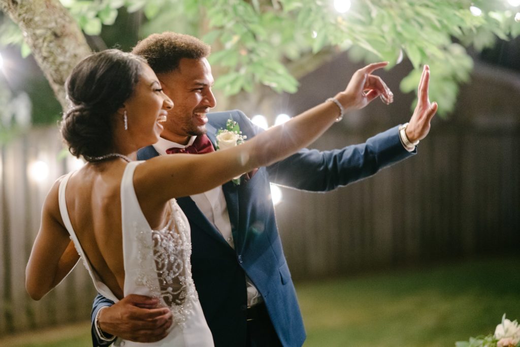 toronto backyard wedding at night